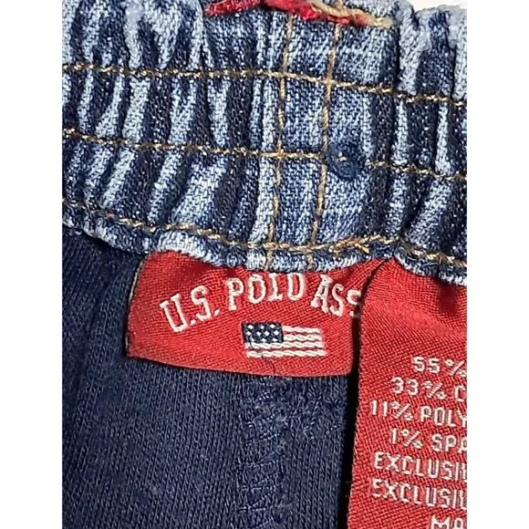 Y2K U.S. Polo Assn. Embellished Denim Skort Pleated Hem Embroidered Logo 3T - Picture 2 of 8